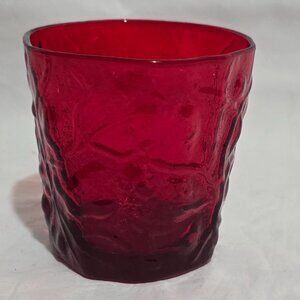 Seneca Driftwood Red Old Fashioned Glass 14oz. - Ruby Red Crinkle - 3 3/4" (x1)